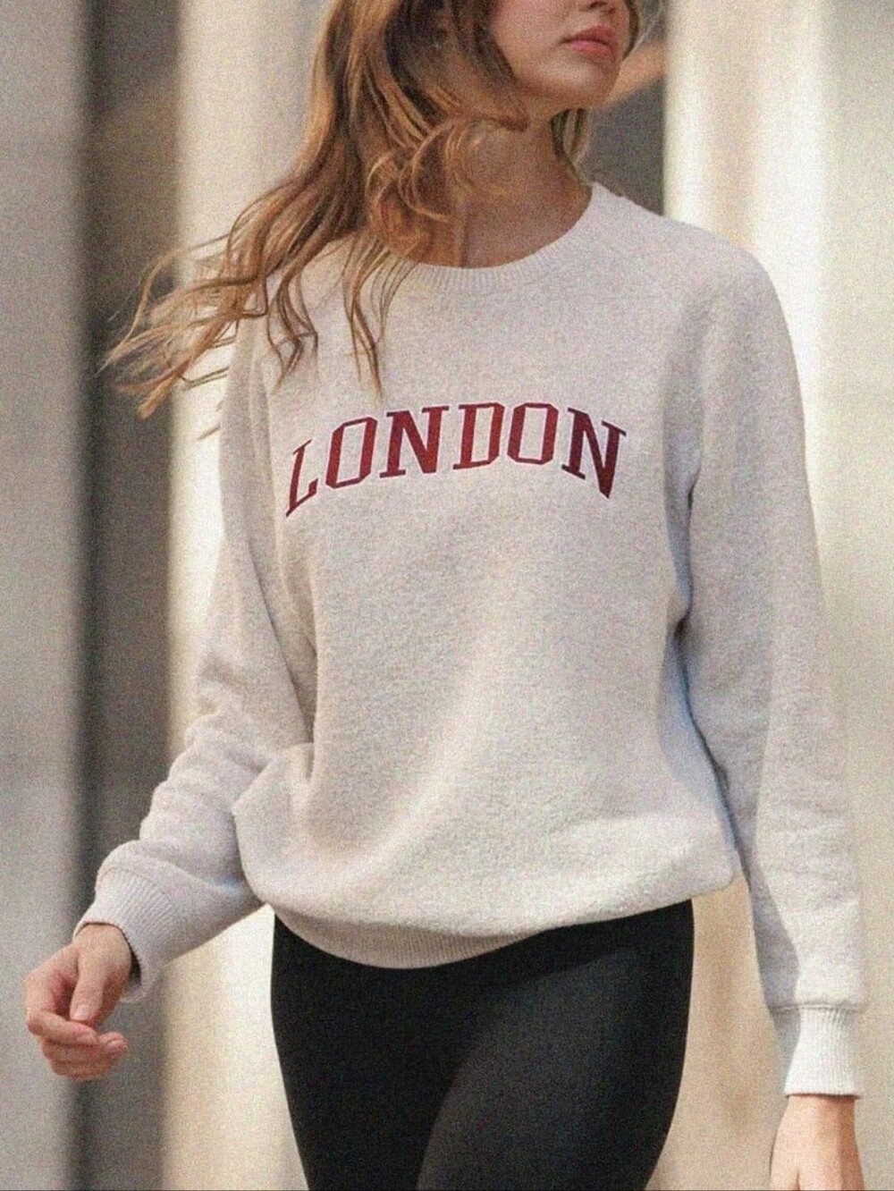 Lazy Sunday London Embroidery Fleece Pullover Sweatshirt S Athleisure Clean Girl
